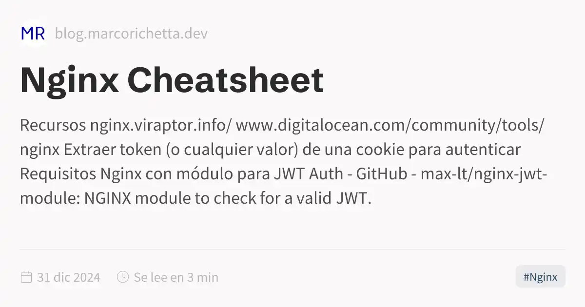 Nginx Cheatsheet
