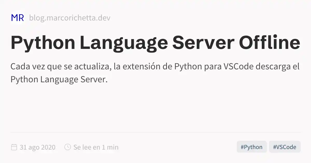 Python Language Server Offline